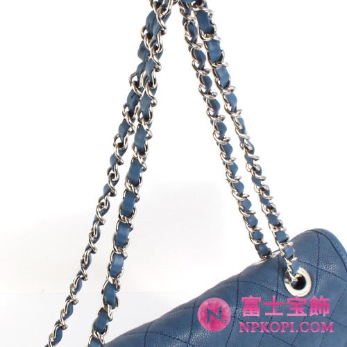 シャネル CHANEL マトラッセライン ソフトキャビアスキン ショルダーバッグ ブルー＆シルバー A66801AAAZQ 【2012年新作】